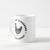 Kippenliefhebber vader papa Ik voed kleine dinosau Koffiemok (Voorkant links)