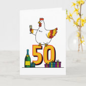 Kippenliefhebber Verjaardag 50ste Hen Pet Poultry Kaart (Gele Bloem)