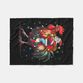Kippenliefhebber Xmas Funny Santa Riding Chicken C Fleece Deken (Voorkant (Horizontaal))