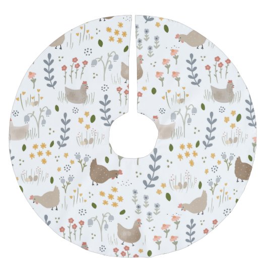 Kippenliefhebbers Bloemen Kerstvakantie Kerstboom Rok (Voorkant)