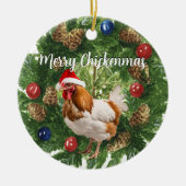 Kippenliefhebbers Kerstmis Kip Eigenaar pluimveeho Keramisch Ornament (Voorkant)