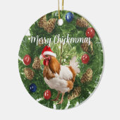 Kippenliefhebbers Kerstmis Kip Eigenaar pluimveeho Keramisch Ornament (Links)