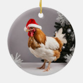 Kippenliefhebbers Kerstmis Kip Eigenaar pluimveeho Keramisch Ornament (Achterkant)