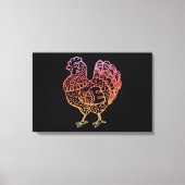  kippenlineart canvas afdruk (Voorkant)