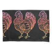 kippenlineart kussensloop (Voorkant)