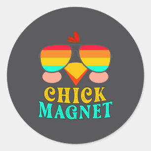 Kippenmagneet Cute Paaseieren Jagen Lente Out _1 Ronde Sticker