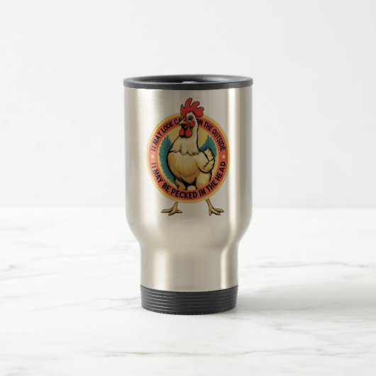 Kippenmok Mug Met Een Deuk In Het Hoofd Reisbeker (Center)
