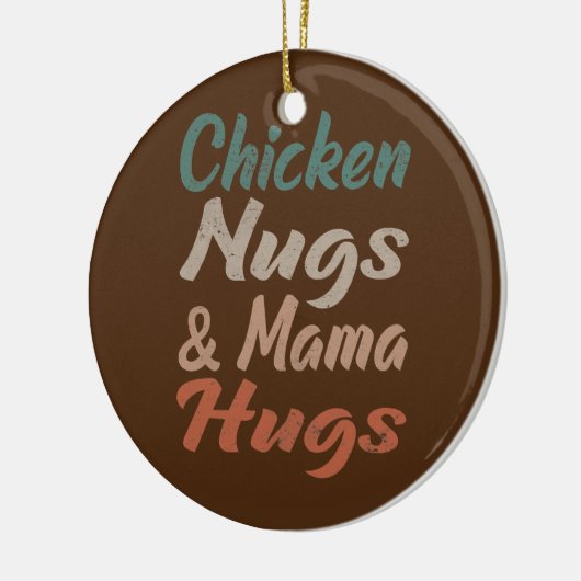 kippennuggen en mammmelhugs peuternuggets keramisch ornament (Links)