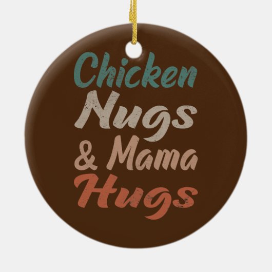 kippennuggen en mammmelhugs peuternuggets keramisch ornament (Achterkant)