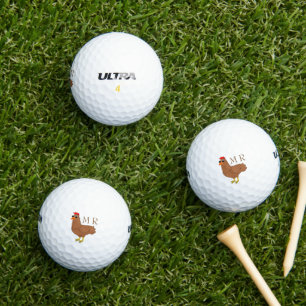 Kippenontwerp monogram golfballen