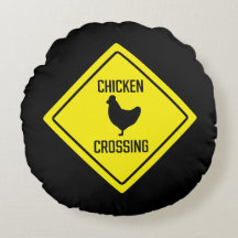 kippenoversteek | Waarschuwingsteken | Rond kussen