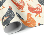  kippenpatroon cadeaupapier (Rol Hoek)