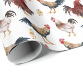 Kippenpatroon Dierlijk Boerderij Cadeaupapier (Rol Hoek)