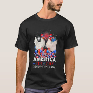 Kippenploeg 4 juli Gelukkige Onafhankelijkheidsdag T-shirt