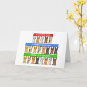 Kippenpokken Snel Herstel Cartoon Katten Kaart (Gele Bloem)