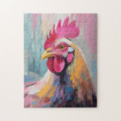 Kippenportret moderne Abstracte kunst Legpuzzel (Verticaal)