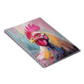 Kippenportret moderne Abstracte kunst Notitieboek (Rechterzijde)