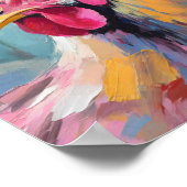 Kippenportret moderne Abstracte kunst Poster (Hoek)