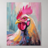 Kippenportret moderne Abstracte kunst Poster (Voorkant)