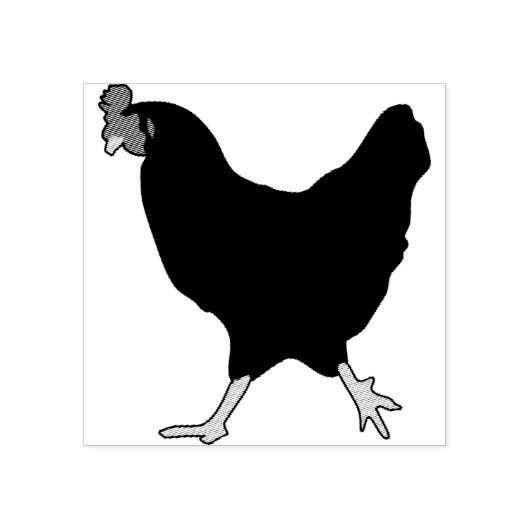 Kippenpostzegel Rubberstempel (Afrduk)