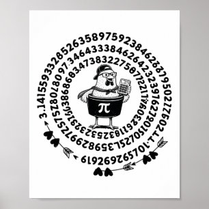 Kippenpot Holding Calculator Wiskundeleraar Pi-dag Poster