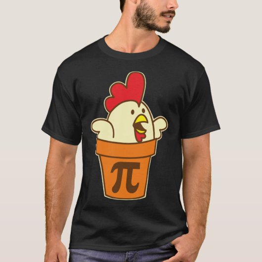 Kippenpot Pi Geek Pie Mathematics Pun T-shirt (Voorkant)