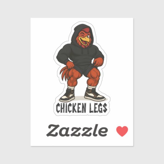 Kippenpoten – Grappige gespierde kip gym workout Sticker (Vel)
