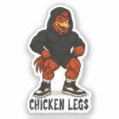 Kippenpoten – Grappige gespierde kip gym workout Sticker (Voorkant)