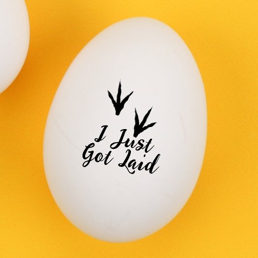 Kippenpoten "Ik ben net gelegd" Ei Rubberstempel