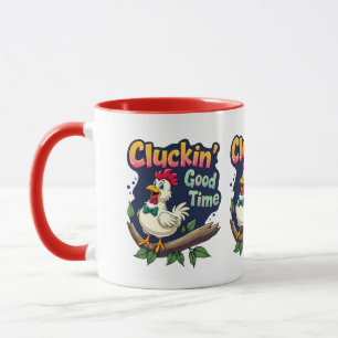 Kippenpret Tijd Leuke Kip Illustratie Mok