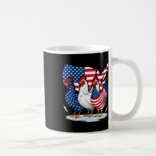 Kippenrood wit blauw patriottische haan 4e van Ju Koffiemok