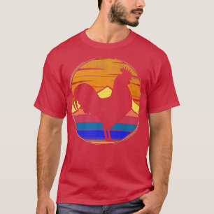 kippenrooster Retro Sunset FarmingFarmer T-shirt