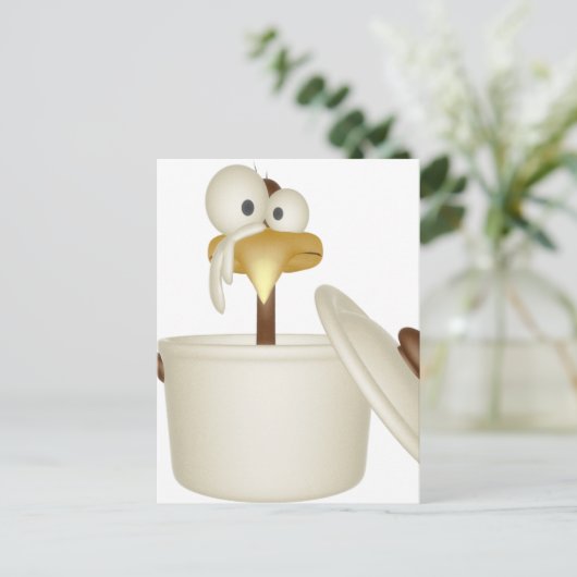 kippensoep in Briefkaart (Staand voorkant)