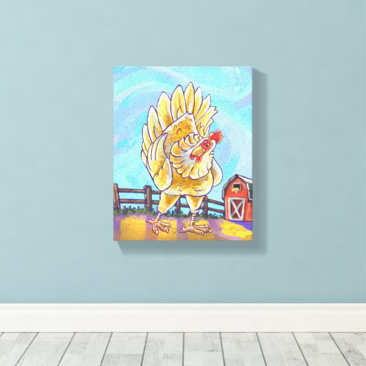 Kippenstift en Accessoires Canvas Afdruk (Insitu (Houten vloer))