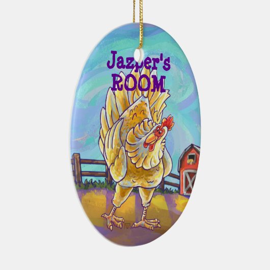 Kippenstift en Accessoires Keramisch Ornament (Rechts)