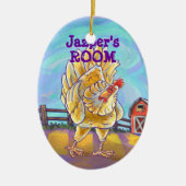 Kippenstift en Accessoires Keramisch Ornament (Voorkant)