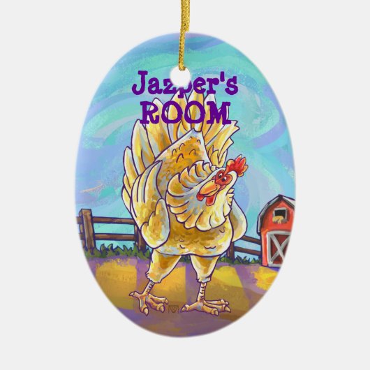 Kippenstift en Accessoires Keramisch Ornament (Voorkant)