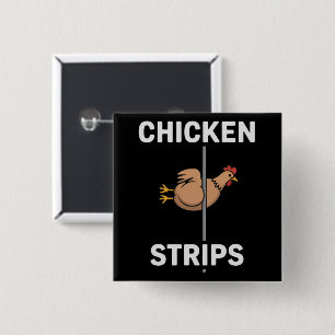 Kippenstrips Pun Grappige Grappen Sarcasme Leven  Vierkante Button 5,1 Cm