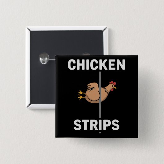 Kippenstrips Pun Grappige Grappen Sarcasme Leven  Vierkante Button 5,1 Cm (Voorkant /achterkant)