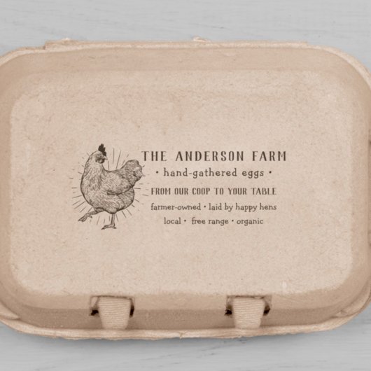 kippentekening | Boerderij van het gezin Verse ei Rubberstempel