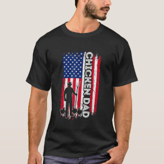 Kippenvader Amerikaanse vlag Pluimveeboer Vader T-shirt