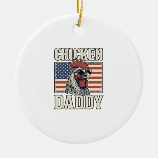 Kippenvader Antieke Haan Patriottisch Keramisch Ornament (Voorkant)