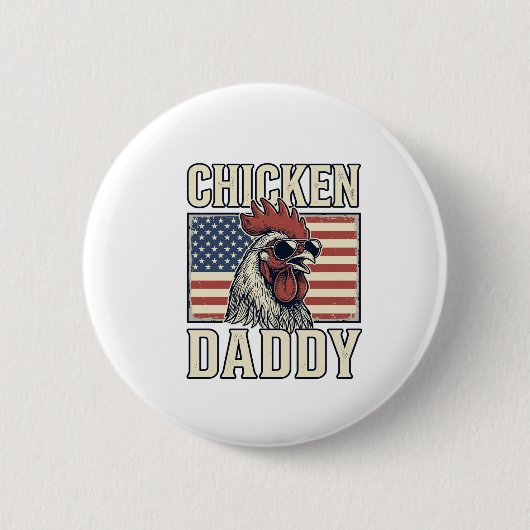 Kippenvader Antieke Haan Patriottisch Ronde Button 5,7 Cm (Voorkant)