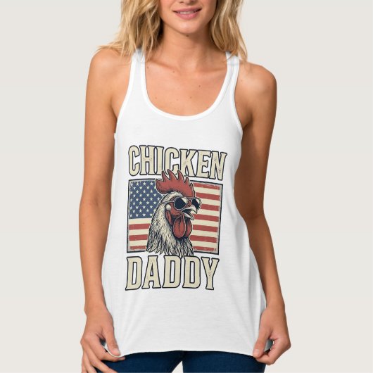 Kippenvader Antieke Haan Patriottisch Tanktop (Voorkant)