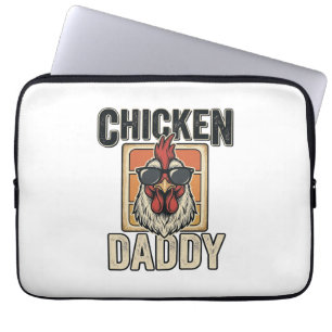 Kippenvader grappige haan vintage vector shirt_1 laptop sleeve