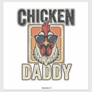 Kippenvader grappige haan vintage vector shirt_1 sticker