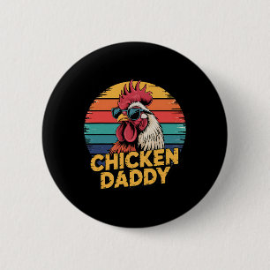 Kippenvader Retro Boerderijdierliefhebber  Ronde Button 5,7 Cm