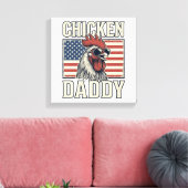 Kippenvader Vintage Haan Patriottisch Canvas Afdruk (Insitu (Woonkamer))