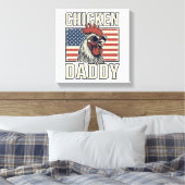 Kippenvader Vintage Haan Patriottisch Canvas Afdruk (Insitu (Slaapkamer))