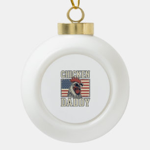 Kippenvader Vintage Haan Patriottisch Keramische Bal Ornament